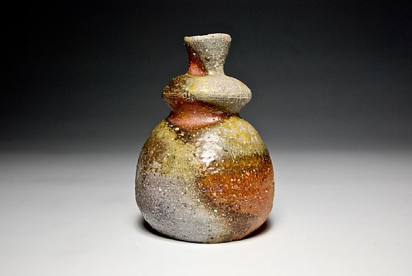 Uwe Lllmann - Sake bottle, fruit form, natural ash deposit, stoneware, 7 d...