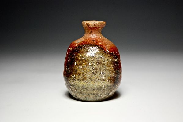 Uwe Lllmann - Small bottle, stoneware, 7 days Anagama firing