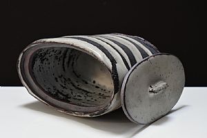 Black shino Mizusashi (Ceremonial fresh water container) by Robert Fornell