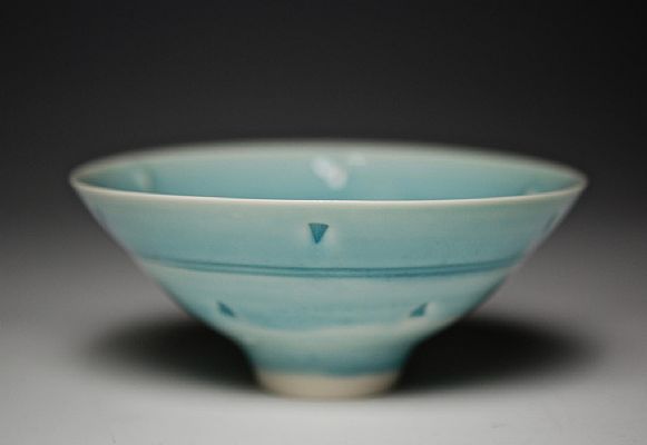 Peter Wills - Little Impressed Light Blue Porcelain Bowl