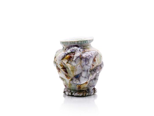  - Small ofukei style tsubo jar with applied urushi lacquer