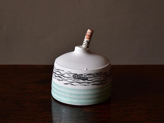  - Mudlarking Inkwell.  Porcelain with pipe stem found on the T...