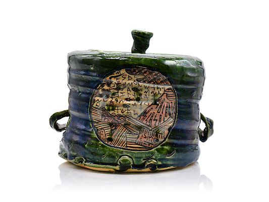 Aaron Scythe - Oribe mizusashi (water container for the tea ceremony)
