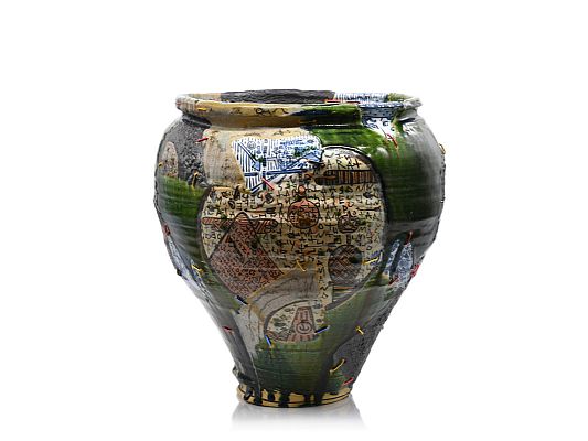  - Oribe yobitsugi style large vase