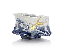Golden Whale Chawan (ceremonial tea bowl) by Yoca Muta