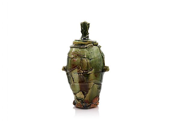 Shigemasa Higashida - Oribe Vase with Lid
