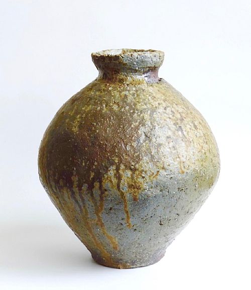 Mitch Iburg - Natural ash glazed urnMinnesota kaolinite clays with crushed...