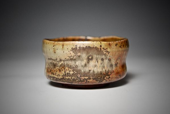 Sandy Lockwood - Thrown stoneware Chawan. Glazed outside nd inside, Woodfired...
