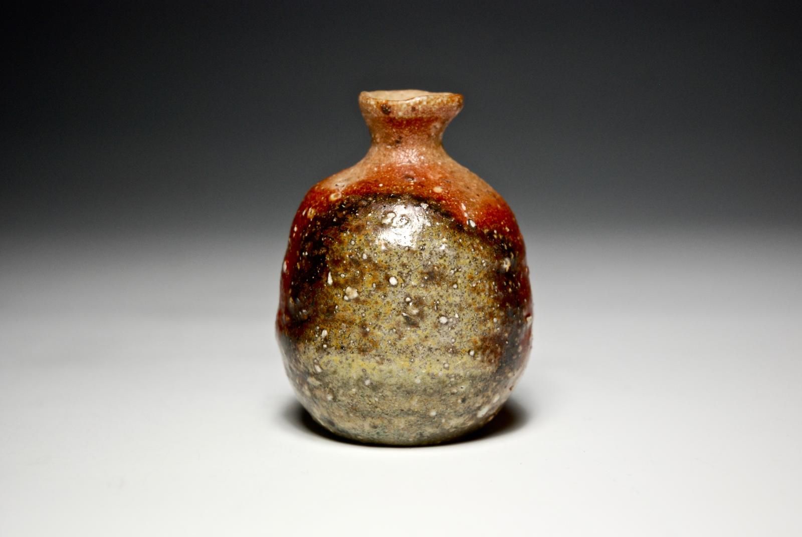 Small bottle, stoneware, 7 days Anagama firing by Uwe Löllmann