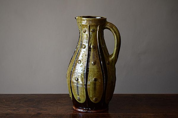 Doug Fitch - Slender Button Jug, Green and Black