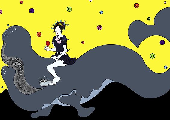 Aaron Scythe - Kujira Nori - Whale Rider Edition 11/13 Unframed
