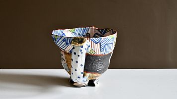 Wide mug with cut foot by Aaron Scythe