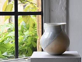 Vase with Ice Glaze by Mami Kato