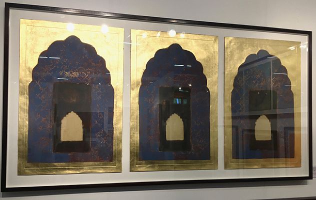 Natasha Kumar - Jali Window Triptych with 22 Carat Gold Leaf