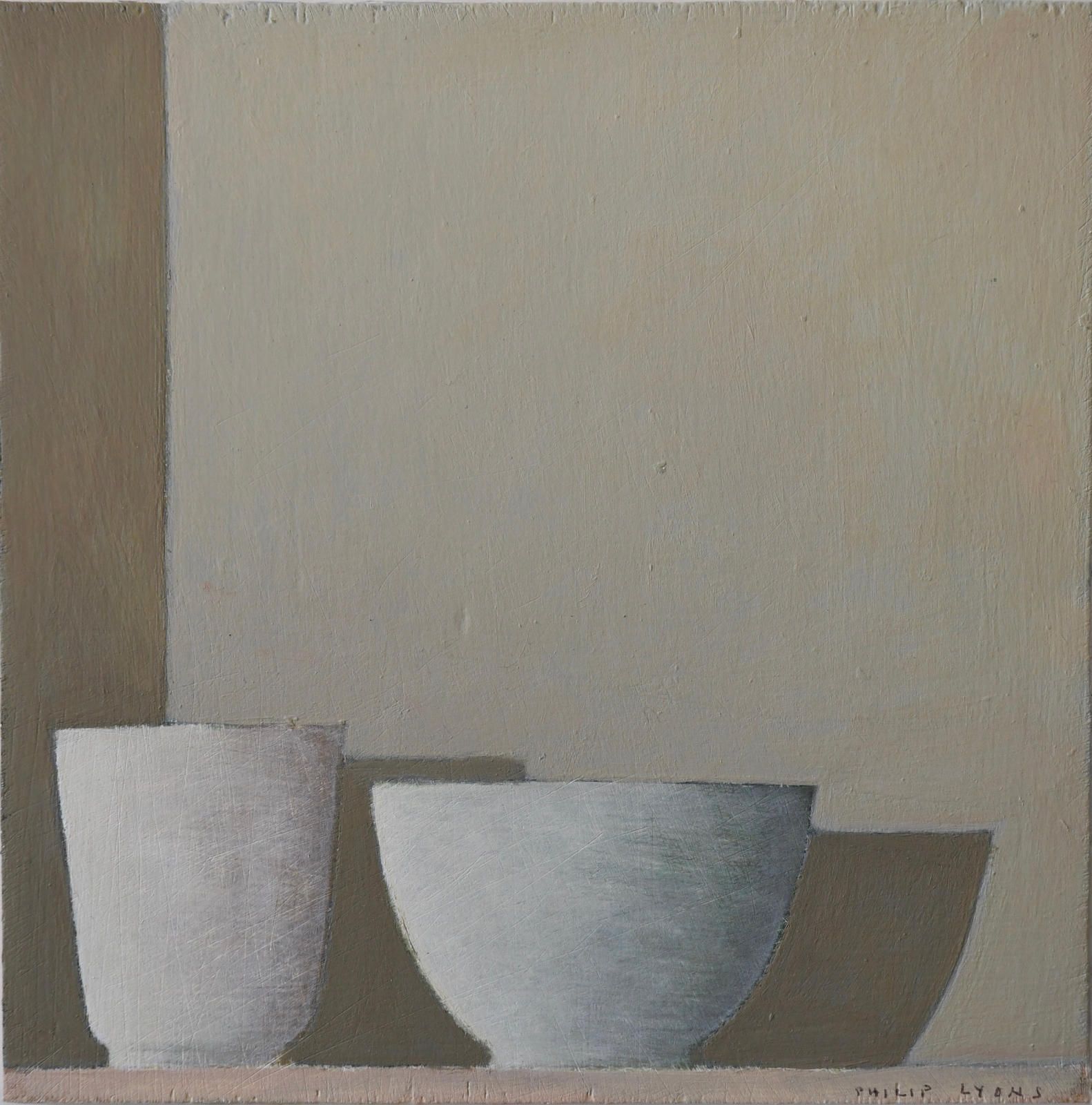 White Vase White Bowl( Morning Light and Shadows ) by Philip Lyons