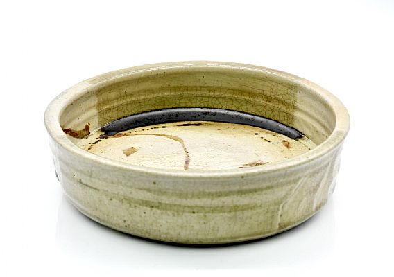 Yasuo Terada - Oribe gong shaped bowl, Noborigama fired