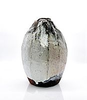 White Hagi Yohen Vase by Kiyoshi Yamato