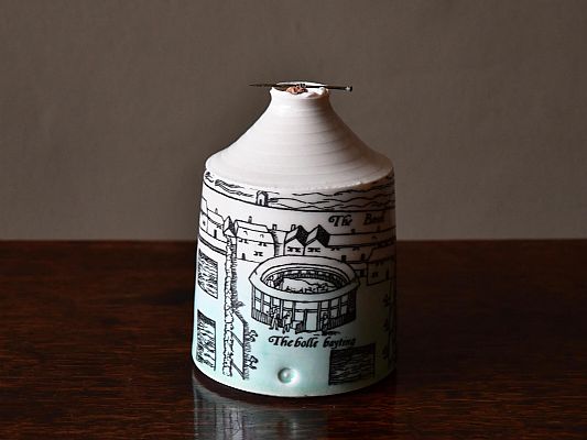 Raewyn Harrison - Mudlarking Bottle.  Porcelain with Pipe Stem and handmade pi...
