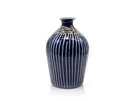 Salt Glazed Fluted vase by Tomoo Hamada