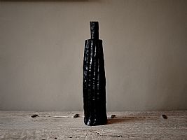 Black Ribbed Bottle by Malcolm Martin & Gaynor Dowling