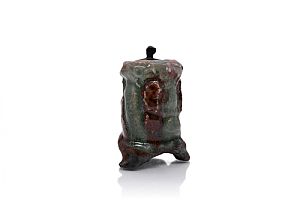 Celadon 'Wrap' Cha-ire, ceremonial tea caddy by Eddie Curtis