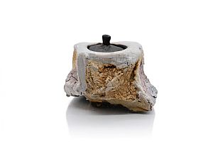 Crackle Shino Cha-ire, ceremonial tea caddy by Eddie Curtis