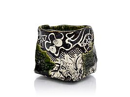 Oribe Ryu-Zu (Dragon Motif) Chawan  (Ceremonial Tea Bowl) by Makoto Yamaguchi
