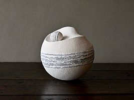 White Grey Pebble Sculpture by Mitch Pilkington