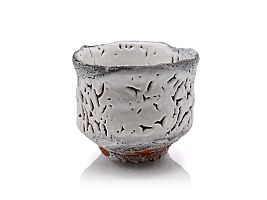 Shiroi Hagi Chawan - White Hagi ceremonial tea bowl by Kiyoshi Yamato