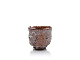 Biwa-iro Hagi Guinomi - Loquat colour sake cup by Kiyoshi Yamato