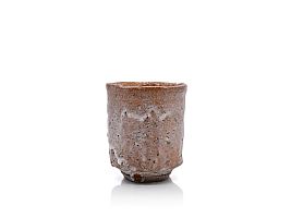 Biwa-Iro Hagi Yunomi - Loquat Colour tea cup by Kiyoshi Yamato