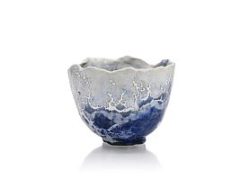 Ocean Wave Chawan (ceremonial tea bowl) by Yoca Muta