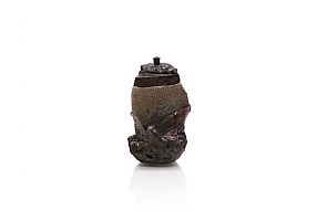 Ash Glazed Cha-ire (Ceremonial Tea Caddy) by Shigemasa Higashida