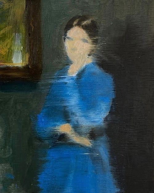  - Woman in a Blue Dress